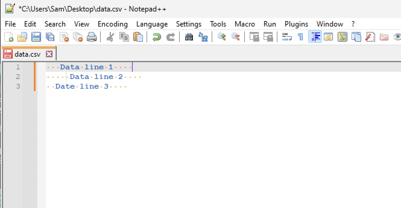 Notepad++ How to remove extra spaces at the start and end of each line